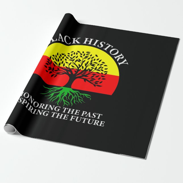Honouring Past Inspiring Future Black History Mont Wrapping Paper (Unrolled)