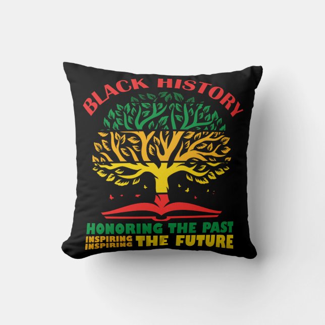 Honouring Past Inspiring The Future Black History  Cushion (Front)
