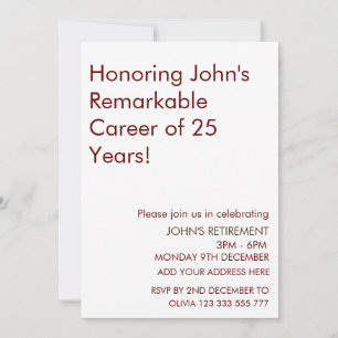 Honouring Remarkable Career Retirement Add Years Invitation