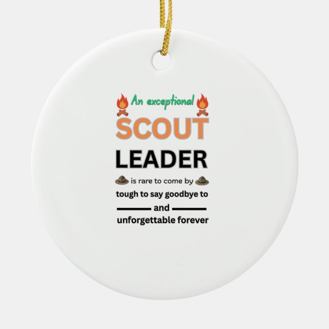 Honouring the Guiding Light of a Scout Leader  Ceramic Tree Decoration (Front)