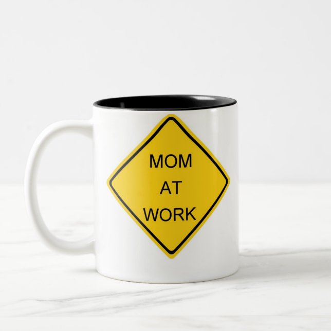 Honouring the hard working Moms of the world Two-Tone Coffee Mug (Left)