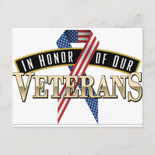 Honouring Veterans Logo Ribbon Postcard