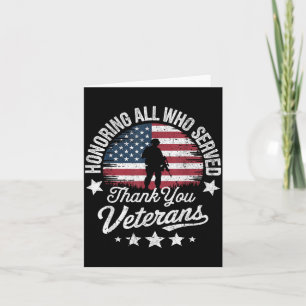 Honouring Who Served Thank Veterans Day Memorial Card