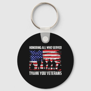 Honouring Who Served Thank Veterans Memorial Day Key Ring