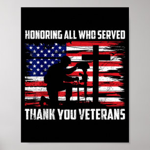 Honouring Who Served Thank Veterans Memorial Day Poster