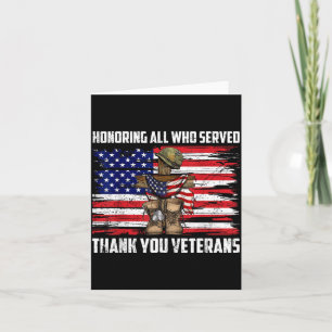 Honouring Who Served Thank Veterans USA Memorial Card
