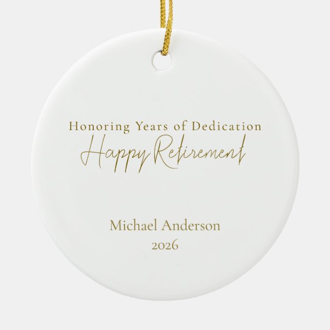 Honouring Years of Dedication Personalised  Ceramic Tree Decoration (Front)
