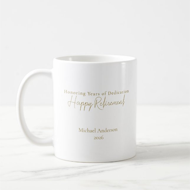 Honouring Years of Dedication Personalised  Coffee Mug (Left)