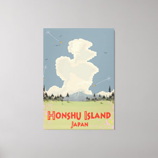 Honshu Island,Japan travel poster Canvas Print