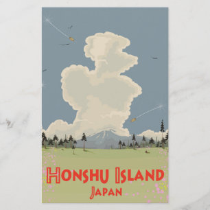 Honshu Island,Japan travel poster Stationery