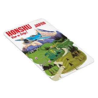 Honshu japan vintage vintage style travel poster magnet