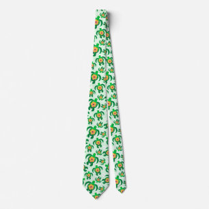 Honu Green Sea Turtles Hibiscus Flowers Tie