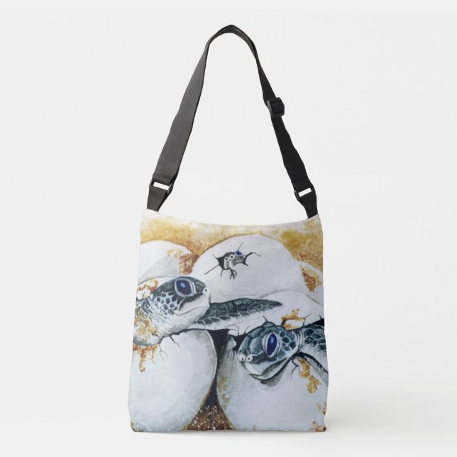 Honu Hatchlings (Green Sea Turtle) Crossbody Bag (Front)