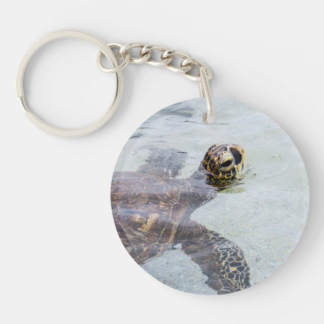 Honu Hawaiian Sea Turtle - Hawaii Turtles Key Ring (Front)
