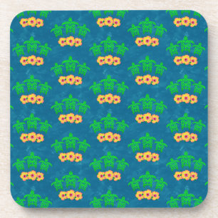 Honu Hawaiian Tribal Green Sea Turtles Coaster