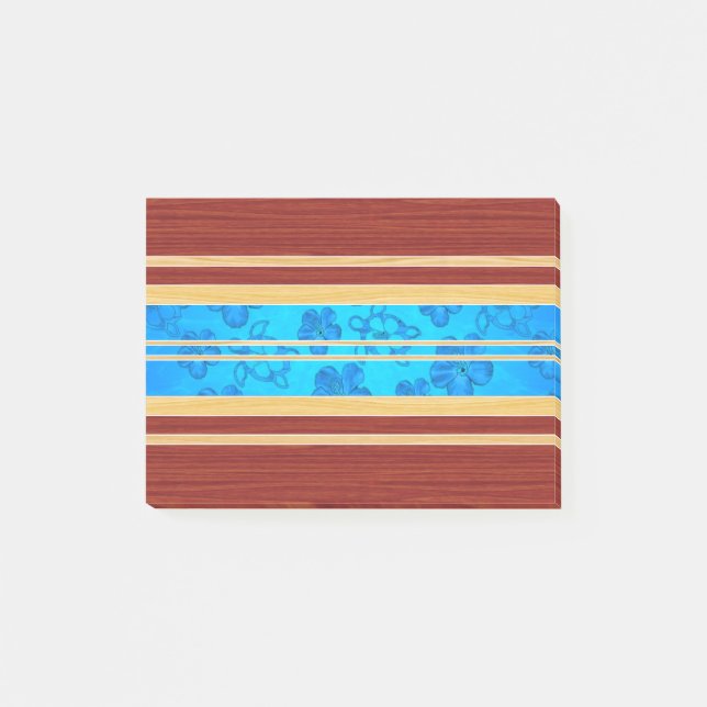 Honu Hawiian Faux Wood Surfboard Post-it Notes (Front)