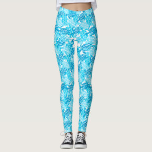 Honu Sea Turtle Hawaiian Aloha Turquoise Leggings