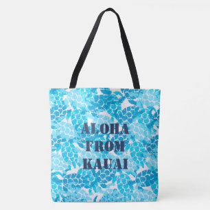 Honu Sea Turtle Hawaiian Monogram Aloha Beach Bag