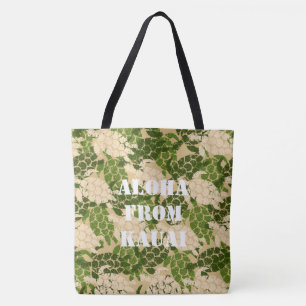 Honu Sea Turtle Hawaiian Monogram Aloha Beach Bag