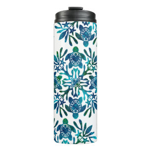 Honu sea turtle hawaiian quilt pattern thermal tumbler