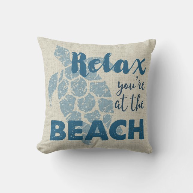 Honu Sea Turtle Hawaiian Relax Beach Reversible Outdoor Cushion (Front)