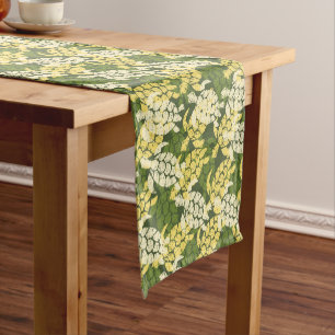 Honu Sea Turtle Hawaiian Tapa -Olive Short Table Runner