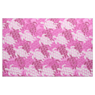 Honu Sea Turtle Hawaiian Tapa -Pink Fabric
