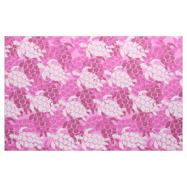 Honu Sea Turtle Hawaiian Tapa -Pink Fabric (Fat Quarter)