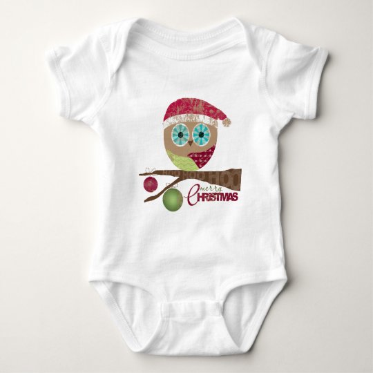 Hoo, Hoo, Hoo, Merry Christmas Baby Bodysuit