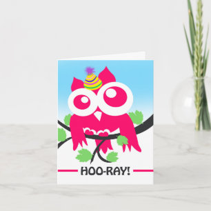 Hoo-Ray, It's Your Birdday, Funny Birthday Owl Card