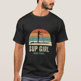 Hood Canal Woman On Sup Girl Retro Vintage Style T-Shirt