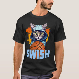 Hood Cat Basketball Triple-Double Swish T-Shirt