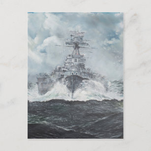 Hood heads for Bismarck 23rdMay 1941. 2014 Postcard