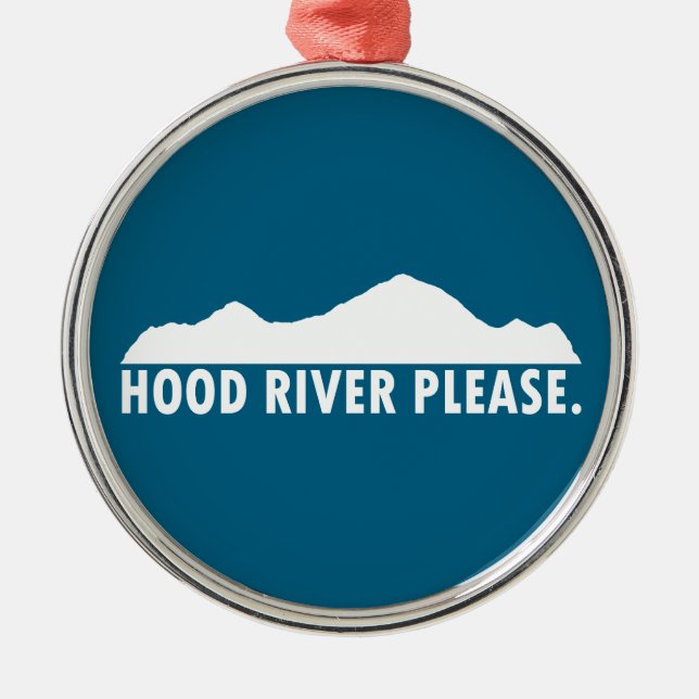 Hood River Oregon Please Metal Tree Decoration (Front)