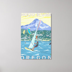 Hood River, ORWind Surfers & Kite Boarders Canvas Print