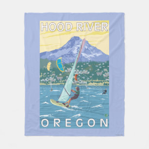 Hood River, ORWind Surfers & Kite Boarders Fleece Blanket