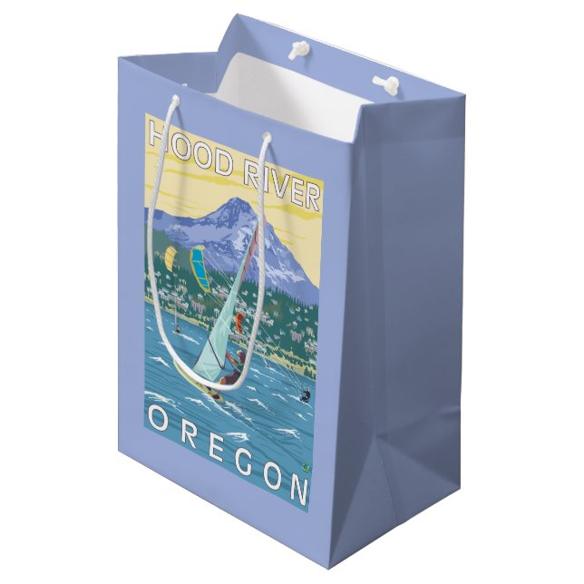 Hood River, ORWind Surfers & Kite Boarders Medium Gift Bag (Front Angled)