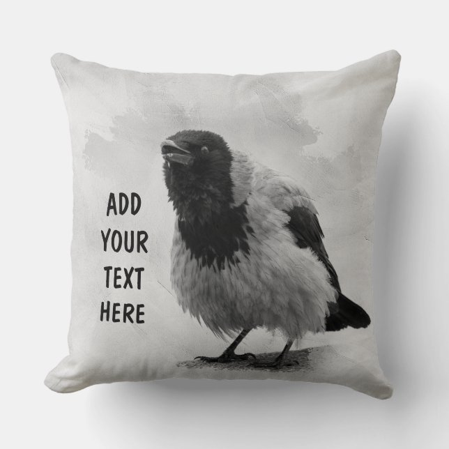 Hooded Crow Cushion (Front)