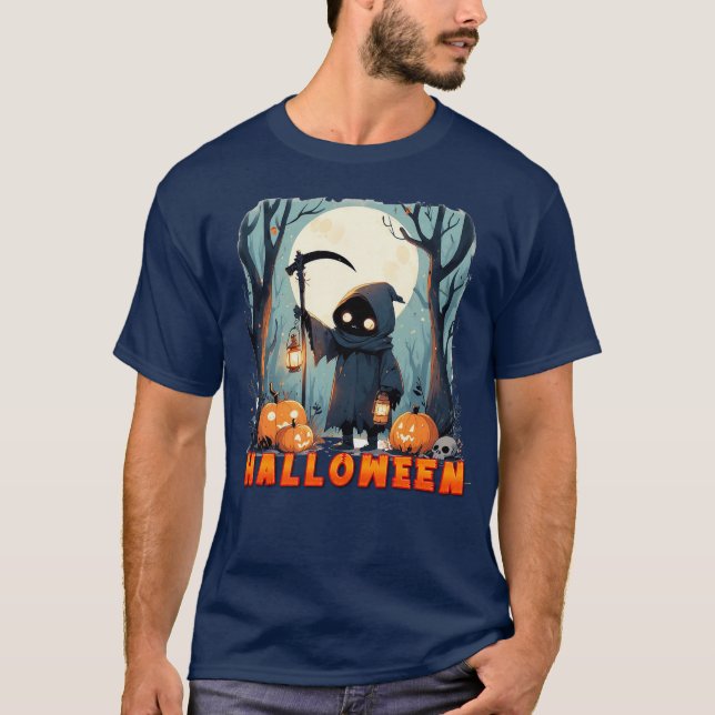 Hooded Figure Holding Lantern T-Shirt (Front)