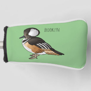  Hooded merganser bird cartoon illustration  Golf Head Cover