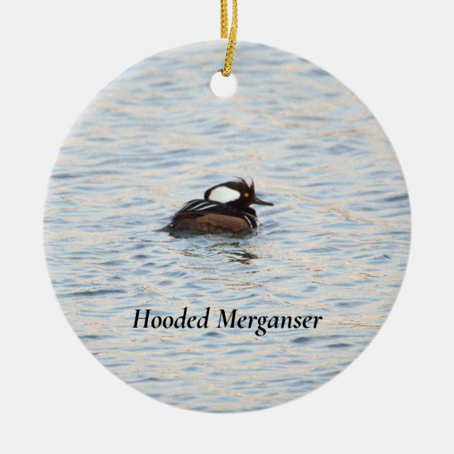 Hooded Merganser Ornament  (Front)