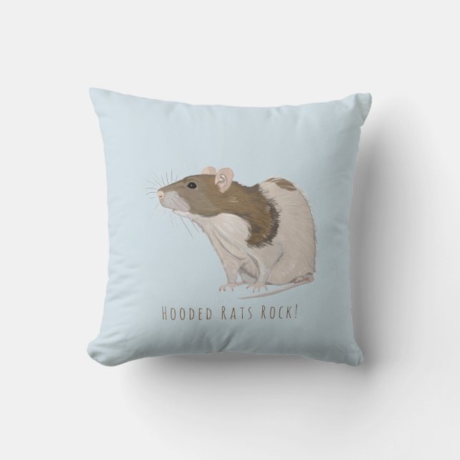 Hooded Rats Rock Agouti Hooded Rat Cushion (Front)