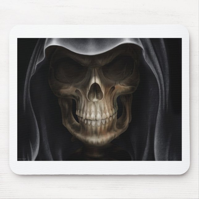 Hooded Skull - Grim Reaper Mouse Mat (Front)