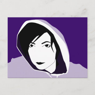 hooded stare postcard