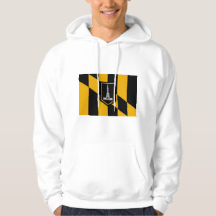 Hooded Sweatshirt with Flag of Baltimore, Maryland
