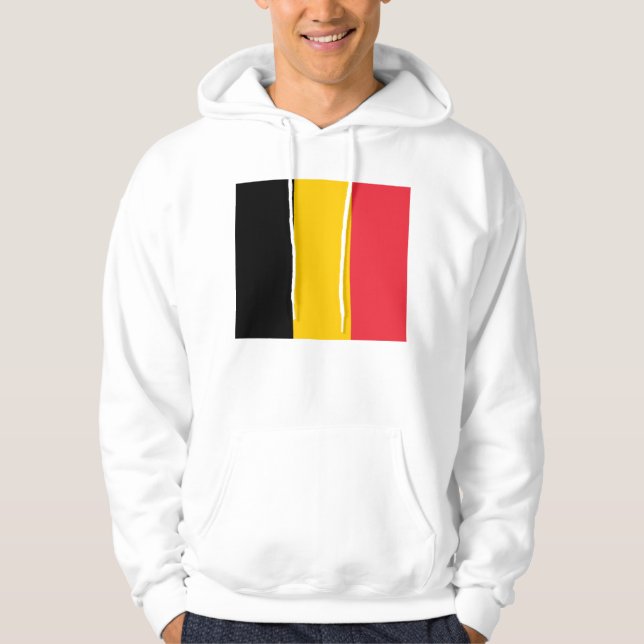 Hooded Sweatshirt with Flag of Belgium (Front)