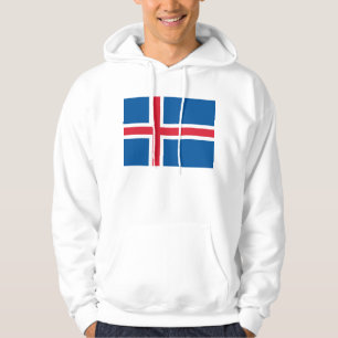 Hooded Sweatshirt with Flag of Iceland