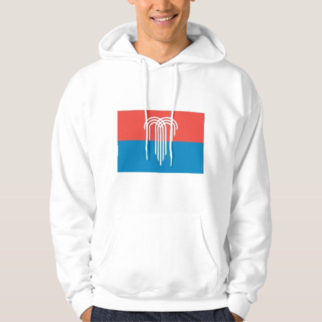 Hooded Sweatshirt with Flag of Kansas City, USA (Front)