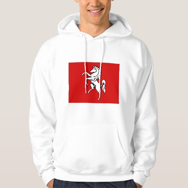 Hooded Sweatshirt with Flag of Kent, England (Front)