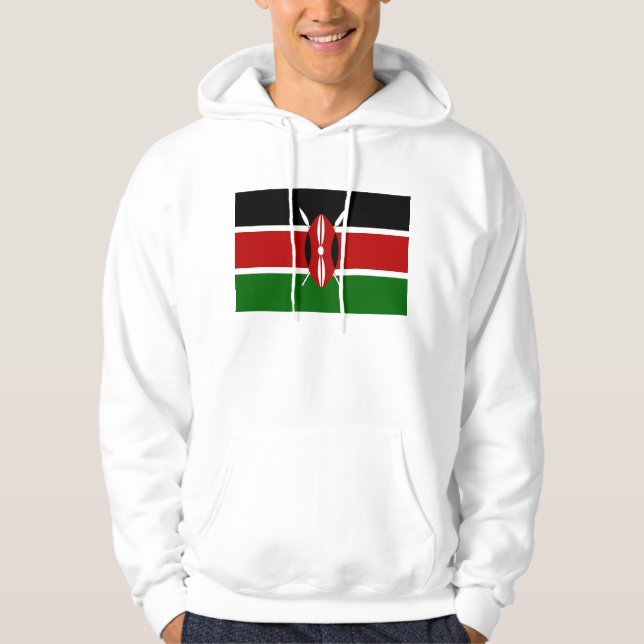 Hooded Sweatshirt with Flag of Kenya (Front)